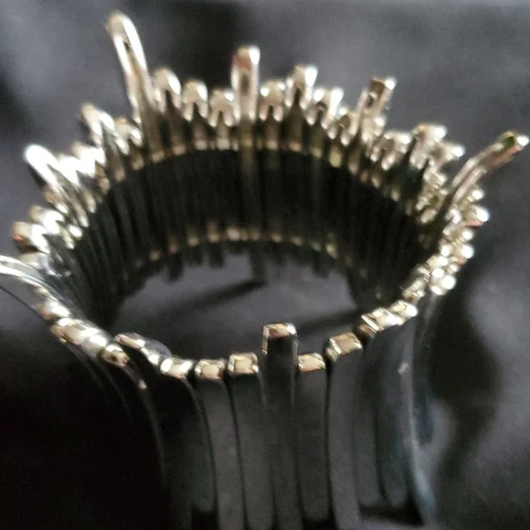 Women's Silvertone Goddess Cuff Bracelet - Stretch - Picture 3 of 4